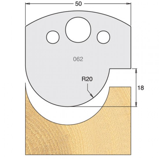 IT/3306250 Knife 50mm tool steel (pair)