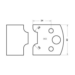IT/3306340 Knife 40mm x 4mm tool steel (pair)