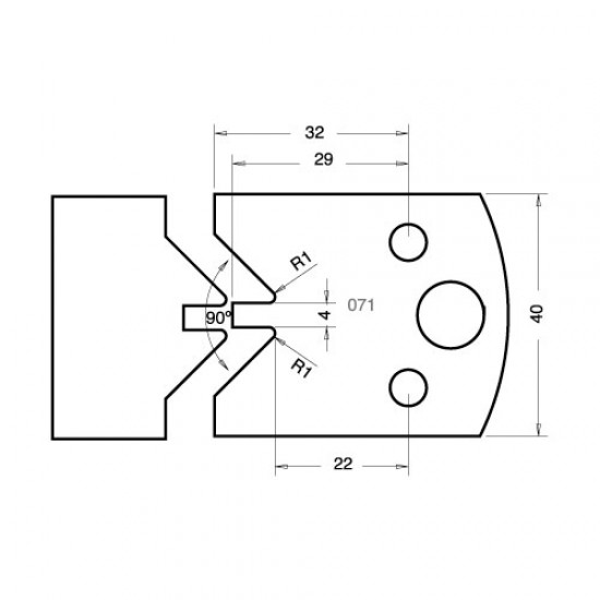 IT/3307140 Knife 40mm x 4mm tool steel (pair)