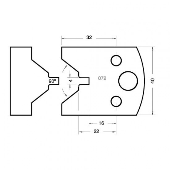 IT/3307240 Knife 40mm x 4mm tool steel (pair)