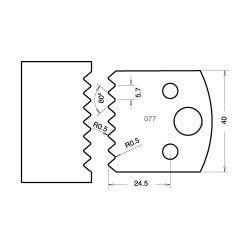 IT/3307740 Knife 40mm x 4mm tool steel (pair)