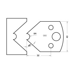 IT/3308040 Knife 40mm x 4mm tool steel (pair)