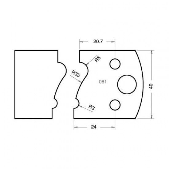 IT/3308140 Knife 40mm x 4mm tool steel (pair)