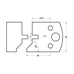 IT/3308340 Knife 40mm x 4mm tool steel (pair)