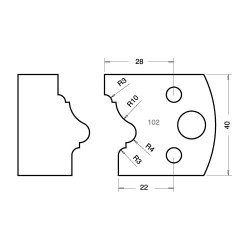 IT/3310240 Knife 40mm x 4mm tool steel (pair)