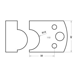 IT/3311940 Knife 40mm x 4mm tool steel (pair)