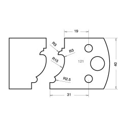 IT/3312140 Knife 40mm x 4mm tool steel (pair)