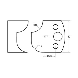 IT/3317740 Knife 40mm x 4mm tool steel (pair)
