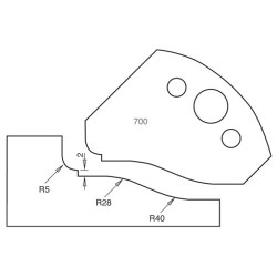 IT/3370040 Knife 50mm x 5mm tool steel (pr)700