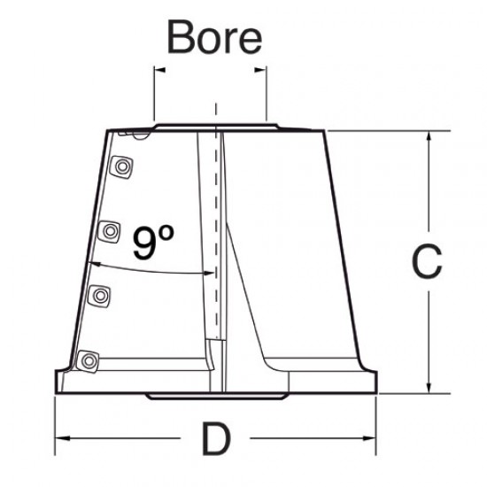IT/7107081 9 degree cill block x 30mm bore