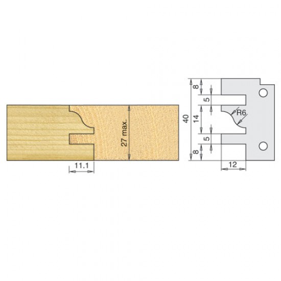 IT/7420331 Profile/counter profile cutter profile 3 120X40X30