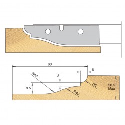 IT/7510721 Raised ogee panel profile A 180X25X30