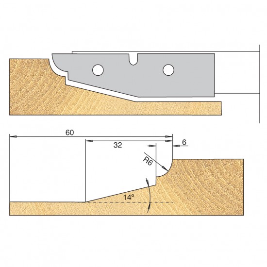 IT/7510741 Raised bevel with cove panel profile C 180X25X30