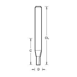 IT/SO1070043 Solid tungsten straight router two flute 4mm diameter