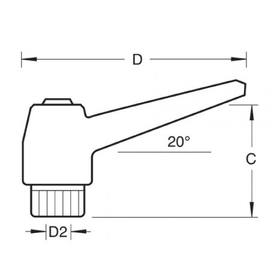 CR/KB/PK9 Craft adjustable lever female M6 4 pack