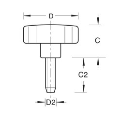 KB5/M/6 Lobe knob M6 x 20 2 off