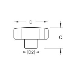 KB10/F/10 Lobe knob M10 Female 2 off