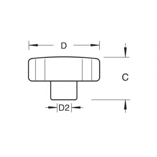 KB10/F/10 Lobe knob M10 Female 2 off