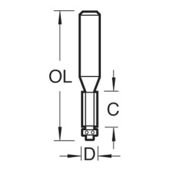 MB/01X1/4TC Mini guided trimmer 4.8 diameter x 11mm