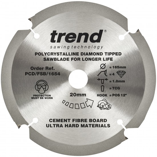 PCD/FSB/1654 Fibreboard saw blade PCD 165mm x 4T x 20mm