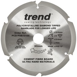 PCD/FSB/2166 Fibreboard sawblade PCD 216mm x 6T x 30mm