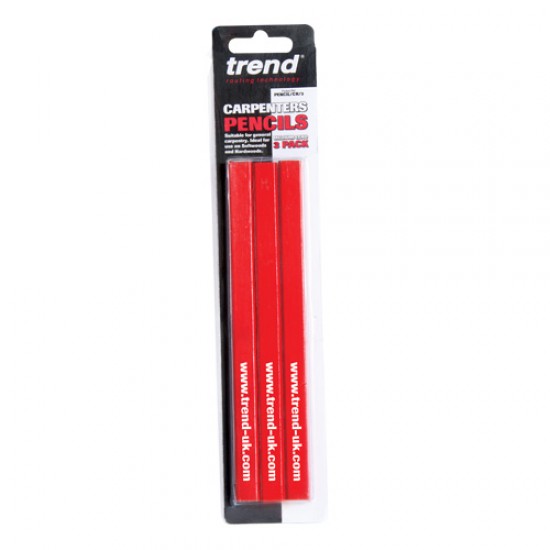 PENCIL/CR/3 Carpenters pencils red medium 3 pacK