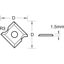 RB/N Rota-Tip blade 12x12xR3mm 1 off