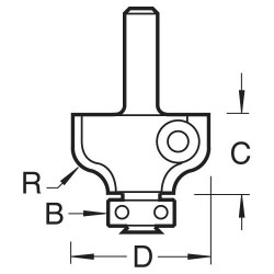 RT/65X1/4TC Rota-Tip guided ogee 26mm diameter