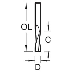 S58/1X3MMSTC Mini spiral up-cut cutter 1.5mm diameter