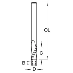 S64/30LHX1/4STC Aluminium Guided spiral 6.3x12.7 downcut