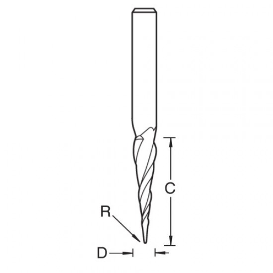 S66/2X4MMSTC Mini R0.5mm conical radius Wood/ABS/Acrylic 4050C150