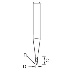 S66/3X4MMSTC Mini R0.25mm ball nose ABS/Acrylic 4025A020