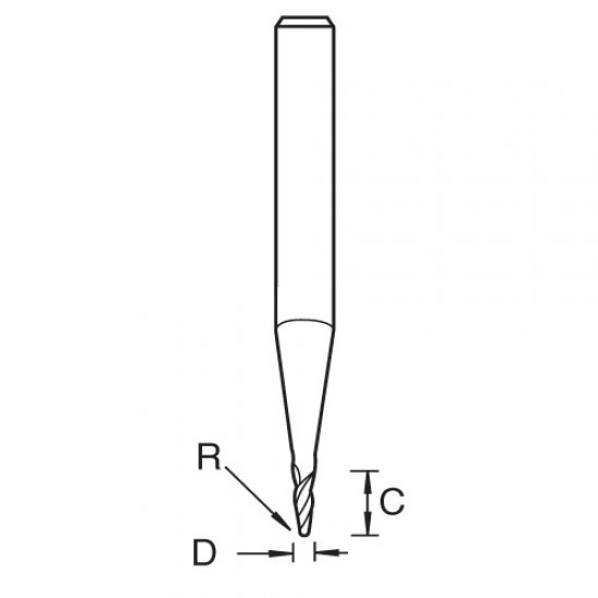 S66/4X4MMSTC Mini R0.5mm ball nose ABS/Acrylic 4050A020