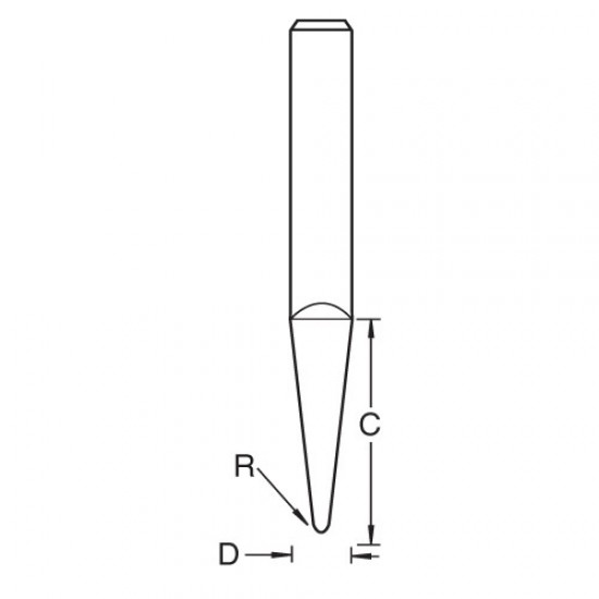 S66/5X4MMSTC Mini R0.5mm half conical Wood 4050E150