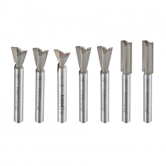 SET/DC1X1/4TC 7 piece dovetail Centre cutter set