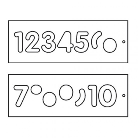 TEMP/NUC/57 Template set number 57mm uppercase