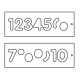 TEMP/NUC/57 Template set number 57mm uppercase