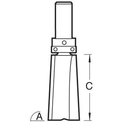 TR38X8MMTC Guided 3 degrees undercut 38mm cut